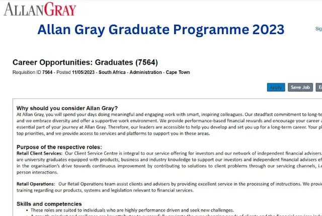 Allan Gray Graduate Programme 2023