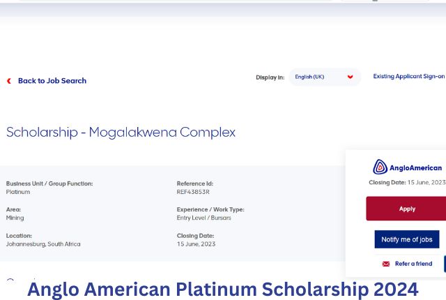 Anglo American Platinum Scholarship 2024