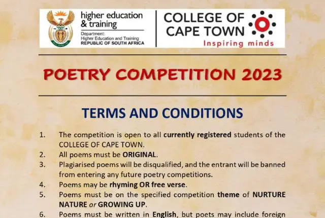 College of Cape Town Poetry Competition 2023