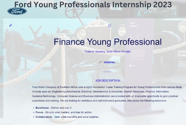 Ford Young Professionals Internship 2023