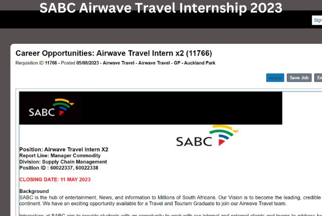 SABC Airwave Travel Internship 2023