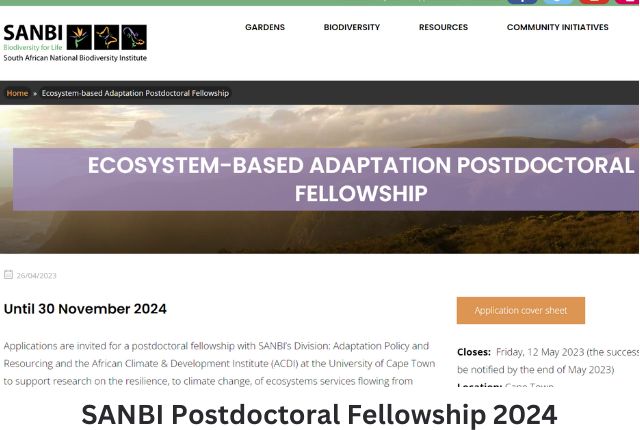SANBI Postdoctoral Fellowship 2024