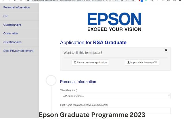 Epson Graduate Programme 2023