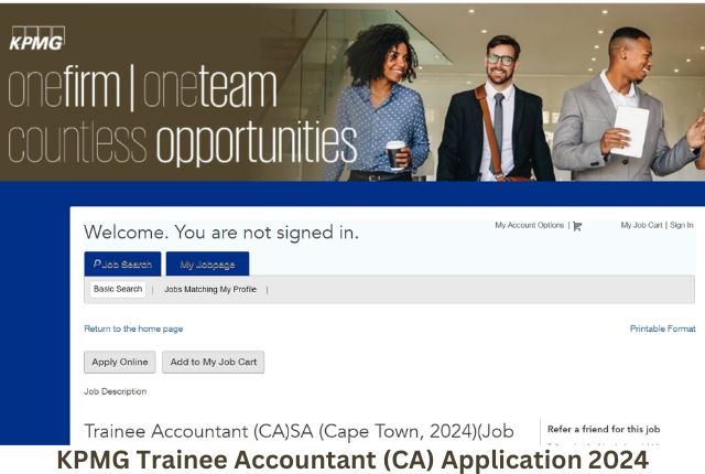 KPMG Trainee Accountant (CA) Application 2024