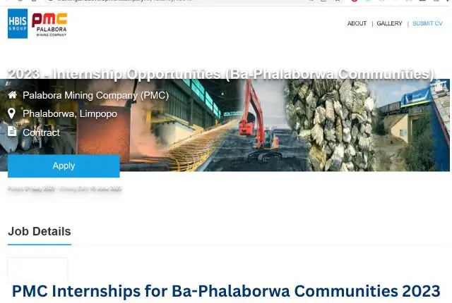 PMC Internships for Ba-Phalaborwa Communities 2023