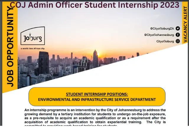 COJ Admin Officer Student Internship 2023
