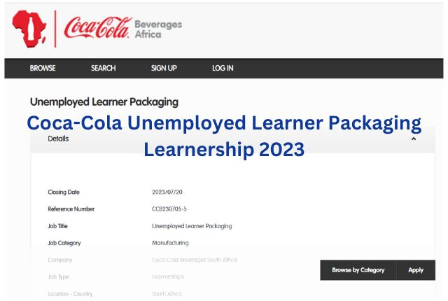 Coca-Cola Unemployed Learner Packaging Learnership 2023