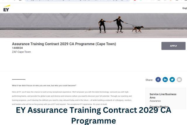 EY Assurance Training Contract 2029 CA Programme