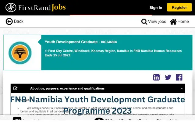 FNB Namibia Youth Development Graduate Programme 2023