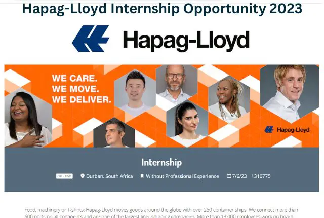 Hapag-Lloyd Internship Opportunity 2023
