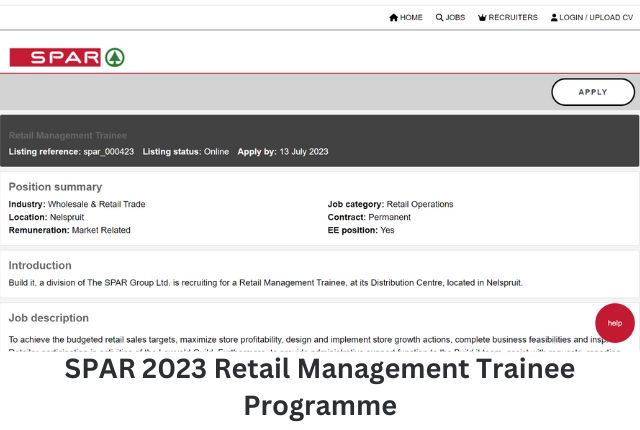 SPAR 2023 Retail Management Trainee Programme