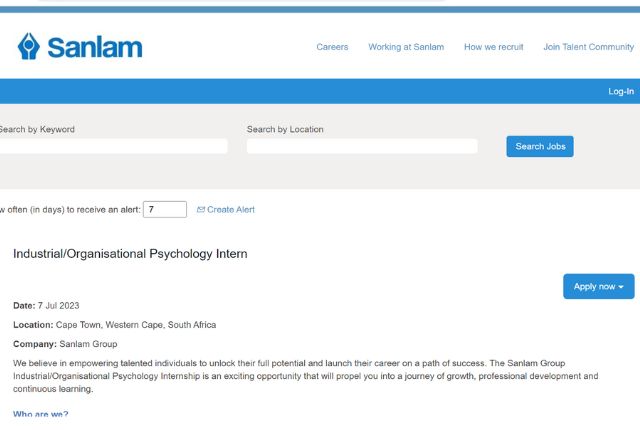 Sanlam Psychology Internship 2023
