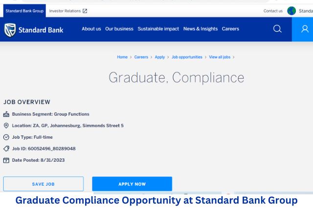 Graduate Compliance Opportunity at Standard Bank Group
