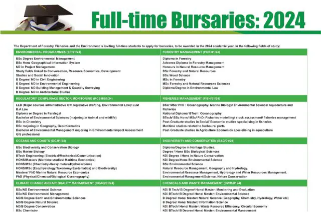 Embark on a Sustainable Future with 2024 Environmental Studies Bursaries!

