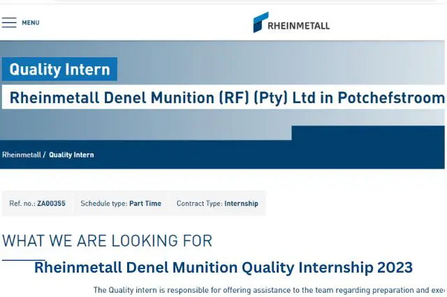 Rheinmetall Denel Munition Quality Internship