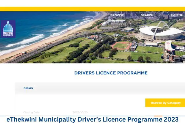eThekwini Municipality Driver’s Licence Programme 2023