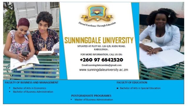 Sunningdale University, SU Zambia Online Application Forms - 2024/2025 Admission